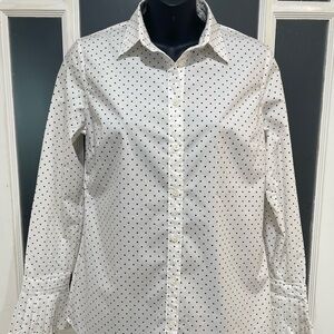 Banana Republic Black and White Polka Dot Button-Down Shirt